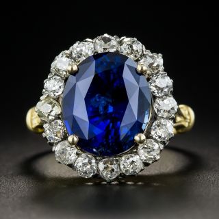 8.08 Carat Burma No Heat Sapphire and Diamond Ring - GIA - 1