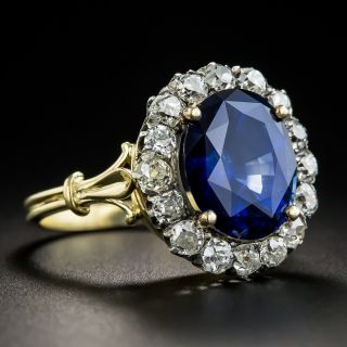 8.08 Carat Burma No Heat Sapphire and Diamond Ring - GIA