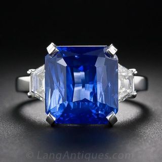 8.22 Carat Sapphire and Diamond Ring
