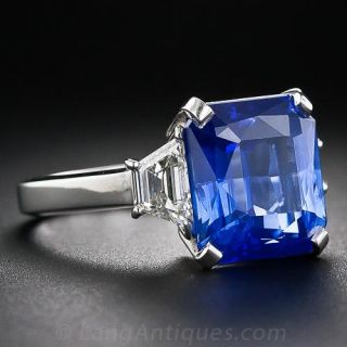 8.22 Carat Sapphire and Diamond Ring