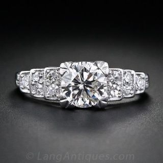 .80 Carat Art Deco Diamond Engagement Ring