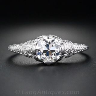 .80 Carat Art Deco Diamond Engagement Ring