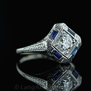 .80 Carat Art Deco Diamond Engagement Ring