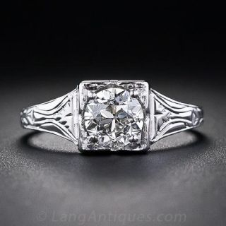 .80 Carat Art Deco Diamond Solitaire Engagment Ring