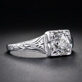 .80 Carat Art Deco Diamond Solitaire Engagment Ring
