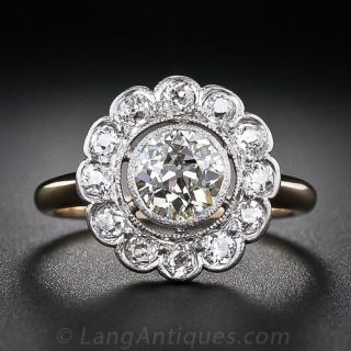 .80 Carat Center Diamond Antique Halo Ring