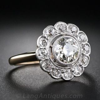 .80 Carat Center Diamond Antique Halo Ring