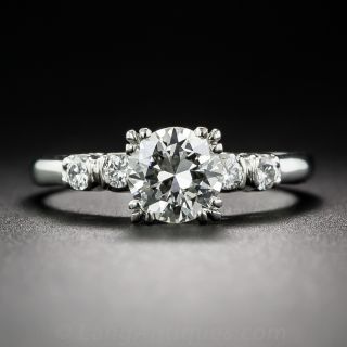 .80 Carat Diamond and Platinum Vintage Engagement Ring - GIA H/VVS2