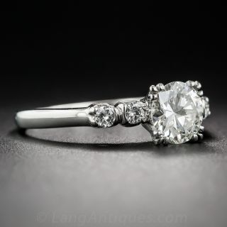 .80 Carat Diamond and Platinum Vintage Engagement Ring - GIA H/VVS2