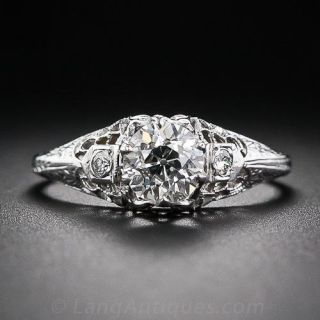 .80 Carat Diamond Vintage Filigree Ring