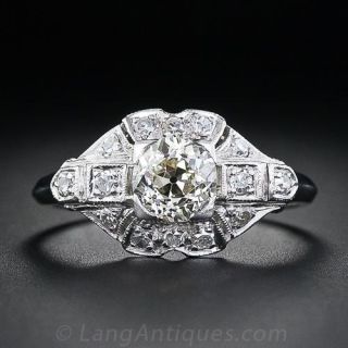 .80 Carat Late Art Deco Diamond Engagement Ring