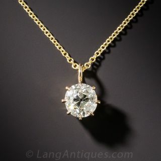 .80 Carat Old Mine-Cut Diamond Drop Pendant
