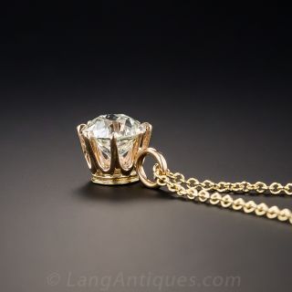 .80 Carat Old Mine-Cut Diamond Drop Pendant