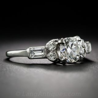 .80 Carat Platinum Diamond Vintage Engagement Ring