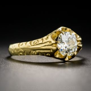 .80 Carat Victorian Yellow Gold Solitaire Diamond Ring