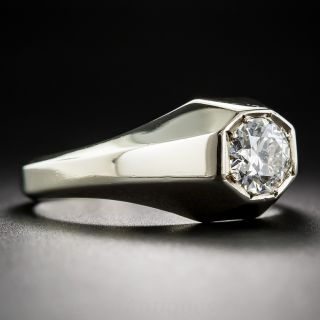 .80 Carat White Gold Diamond Estate Gent's Ring