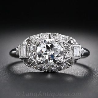 .81 Carat Center Diamond Art Deco Engagement Ring