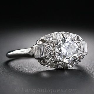 .81 Carat Center Diamond Art Deco Engagement Ring