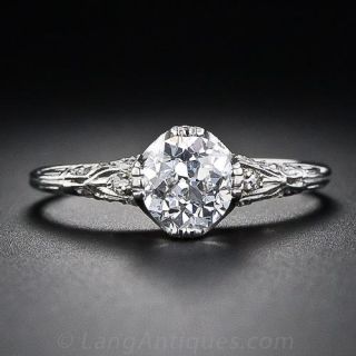 .81 Carat  Diamond Antique Engagement Ring in Platinum
