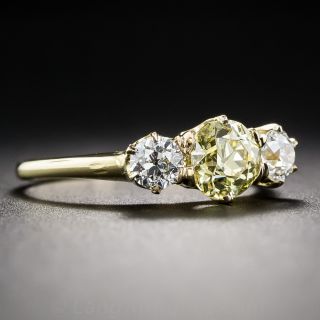 .81 Carat Fancy Yellow Diamond Three Stone Ring