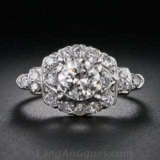 .81 Carat Late Art Deco Diamond Engagement Ring