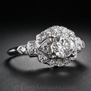 .81 Carat Late Art Deco Diamond Engagement Ring
