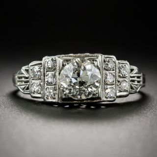 .81 Carat Old Mine Diamond Art Deco Ring