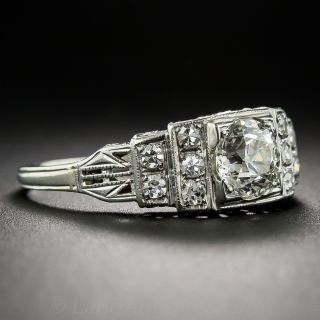 .81 Carat Old Mine Diamond Art Deco Ring