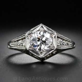 .82 Carat Art Deco Diamond Solitaire Engagement Ring