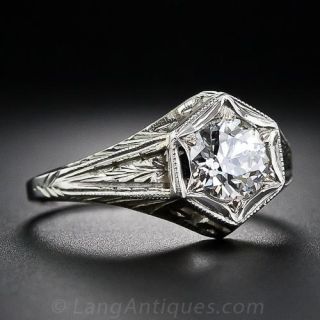 .82 Carat Art Deco Diamond Solitaire Engagement Ring