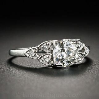 .82 Carat Diamond Platinum Art Deco Engagement Ring