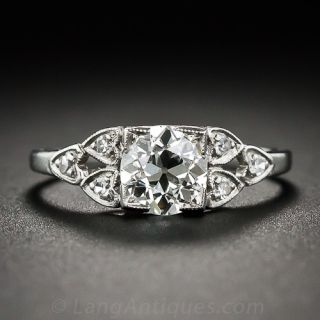 .82 Carat Diamond Platinum Art Deco Engagement Ring