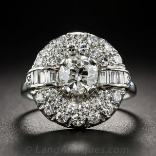 .82 Carat Diamond Center Art Deco Platinum Ring