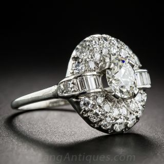 .82 Carat Diamond Center Art Deco Platinum Ring