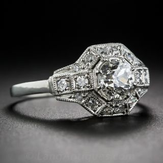 .82 Carat European-Cut Diamond Art Deco-Style Engagement Ring in Platinum