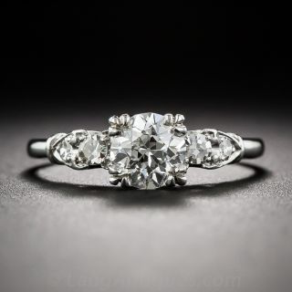 .83 Carat Platinum and Diamond Mid-Century Engagement Ring