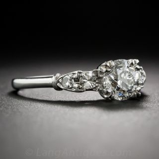 .83 Carat Platinum and Diamond Mid-Century Engagement Ring