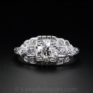 .85 Art Deco Diamond Engagement Ring
