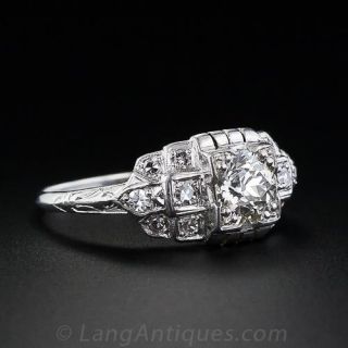 .85 Art Deco Diamond Engagement Ring