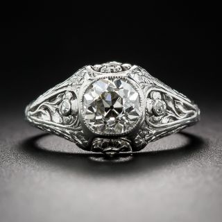 .85 Carat Antique Platinum Diamond Engagement Ring