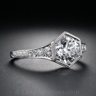 .85 Carat Art Deco Diamond Engagement Ring
