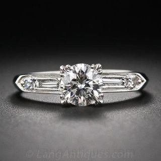 .85 Carat Art Deco Diamond Engagement Ring
