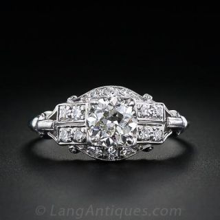 .85 Carat Art Deco Diamond Engagement Ring