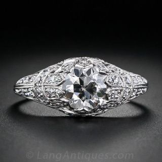 .85 Carat Art Deco Diamond Engagment Ring