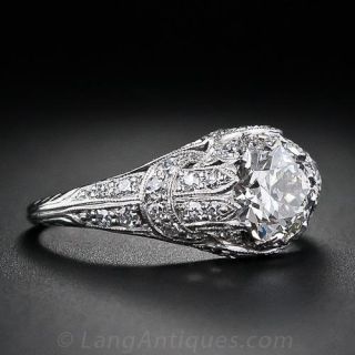 .85 Carat Art Deco Diamond Engagment Ring