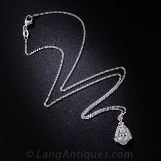 .85 Carat Art Deco Pear-Shape Diamond Pendant