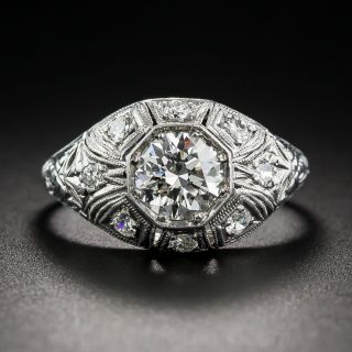 .85 Carat Deco Platinum Diamond Ring