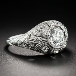 .85 Carat Deco Platinum Diamond Ring