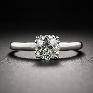 .85 Carat European-Cut Platinum and Diamond Solitaire