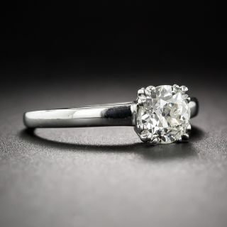 .85 Carat European-Cut Platinum and Diamond Solitaire